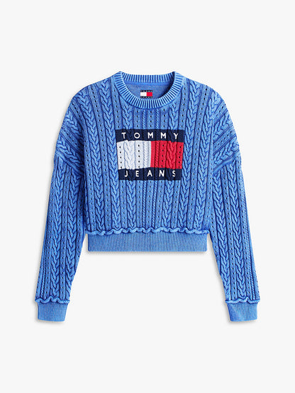 TOMMY JEANS GMD CABLE FLAG SWEATER