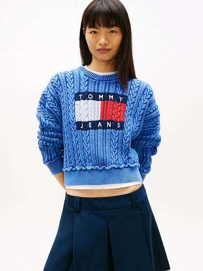 TOMMY JEANS GMD CABLE FLAG SWEATER