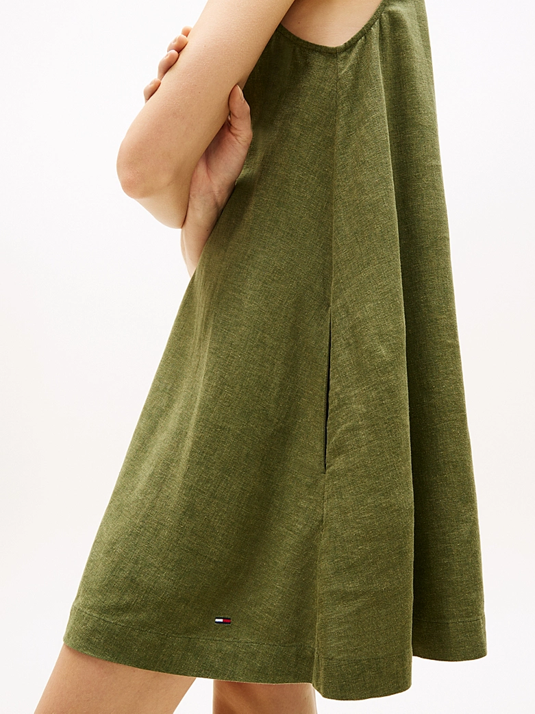 TOMMY JEANS VESTIDO CORTE A DE LINO EXT