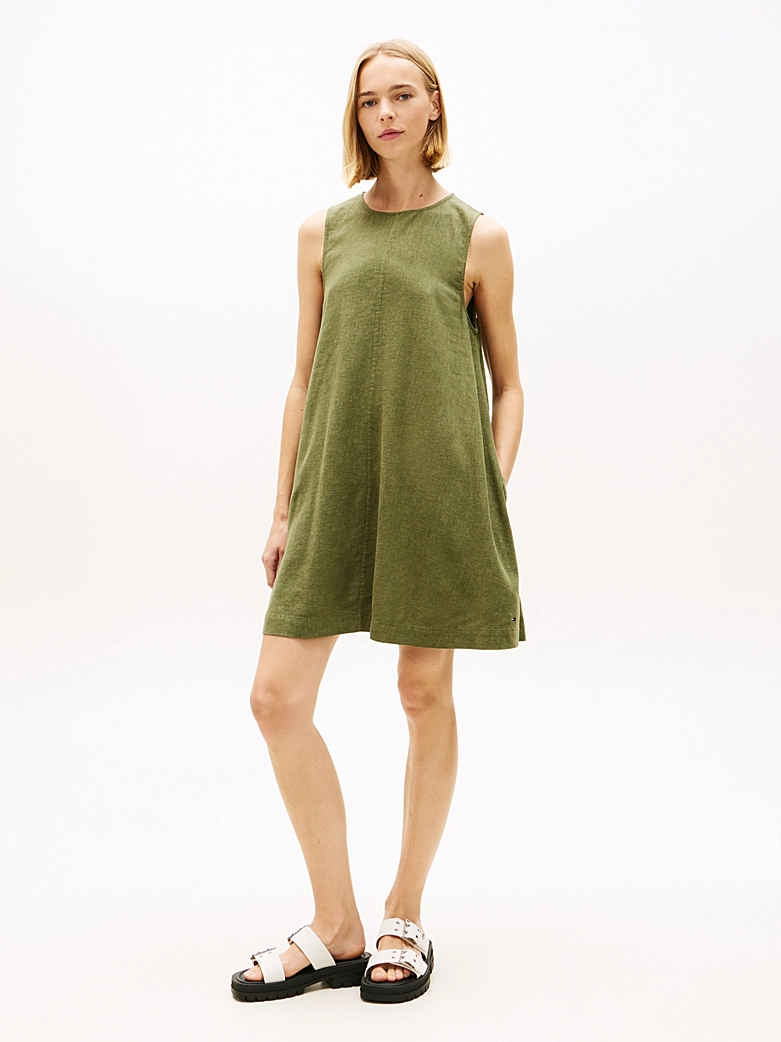 TOMMY JEANS VESTIDO CORTE A DE LINO EXT