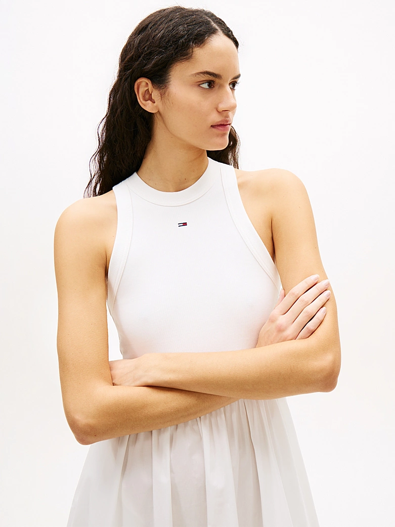 TOMMY JEANS RIB POPLIN TANK DRESS EXT