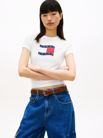 TOMMY JEANS SLIM WAVY FLAG TEE