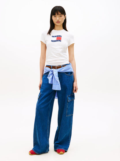 TOMMY JEANS SLIM WAVY FLAG TEE