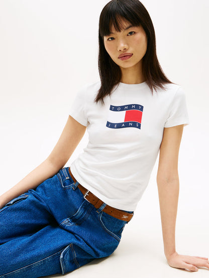 TOMMY JEANS SLIM WAVY FLAG TEE