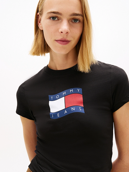 TOMMY JEANS SLIM WAVY FLAG TEE