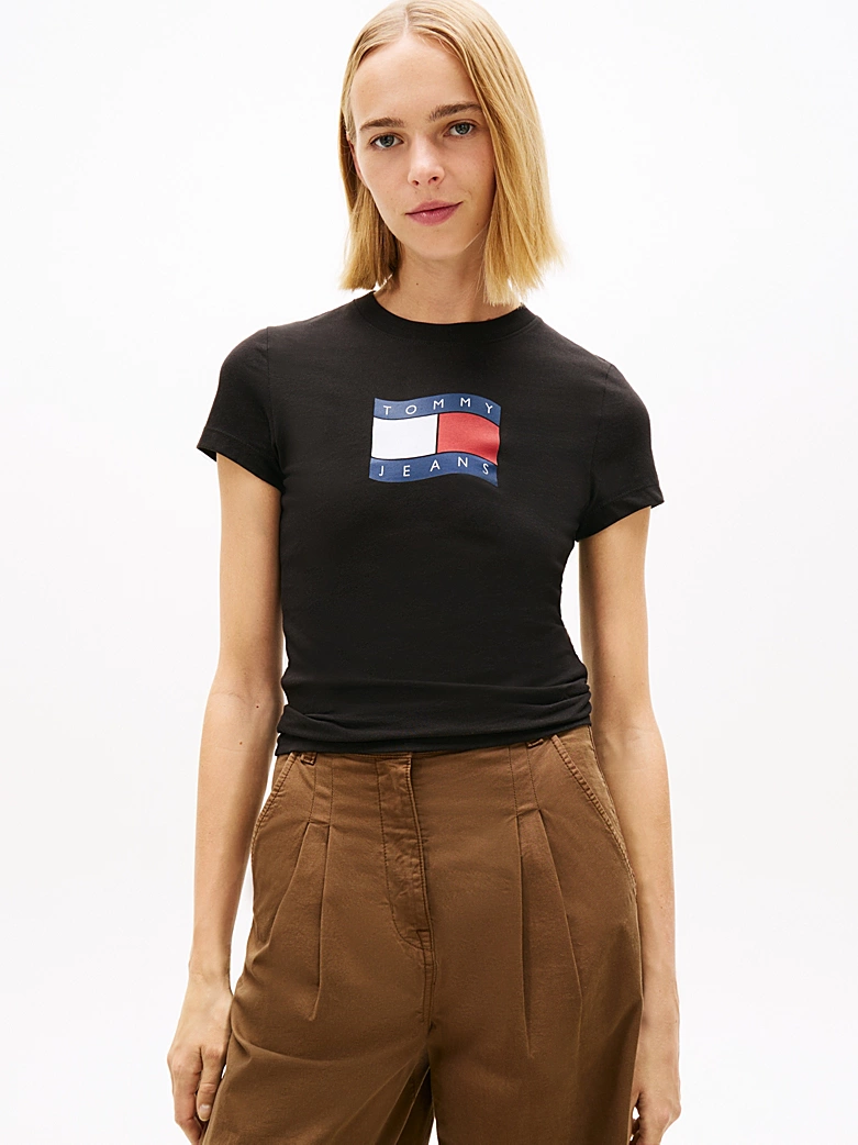 TOMMY JEANS SLIM WAVY FLAG TEE