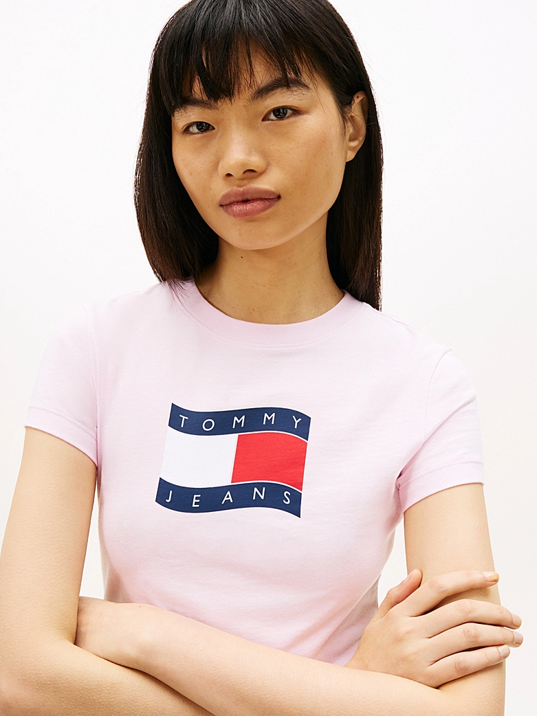 TOMMY JEANS SLIM WAVY FLAG TEE