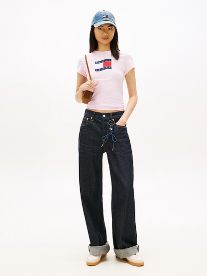 TOMMY JEANS SLIM WAVY FLAG TEE