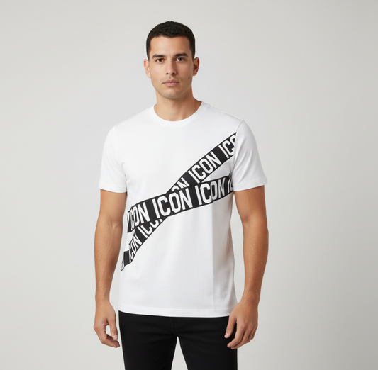 CAMISETA ICON CON RAYAS ESTAMPADAS