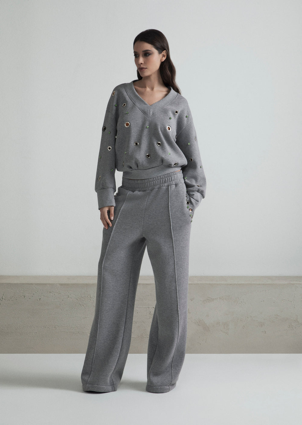 ODI ET AMO PANT WIDELEG OCCH.STRASS