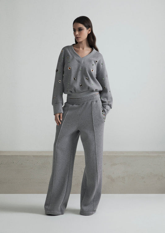 ODI ET AMO PANT WIDELEG OCCH.STRASS