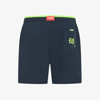 SUN68 SWIM PANT FLUO DETAIL WAISTBAND