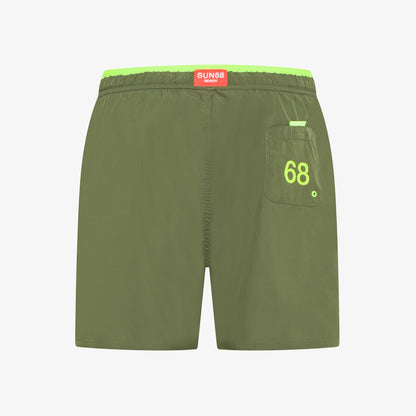 SUN68 SWIM PANT FLUO DETAIL WAISTBAND
