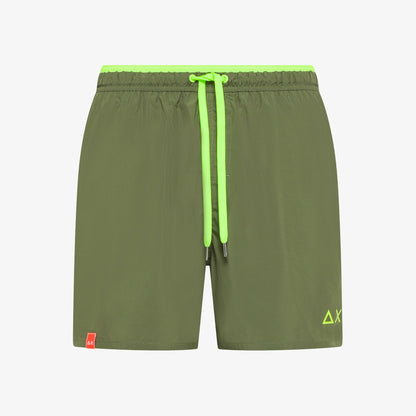 SUN68 SWIM PANT FLUO DETAIL WAISTBAND