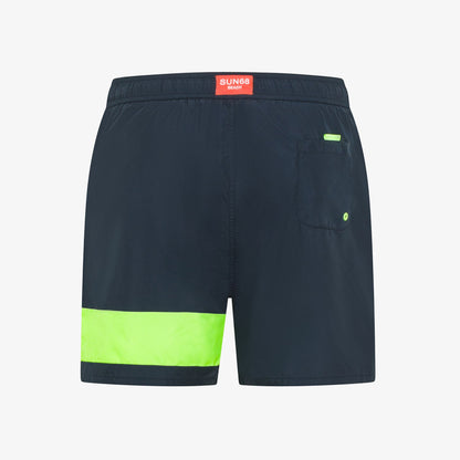 SUN68 SWIM SHORTS STRIPE FLUO ON LEG