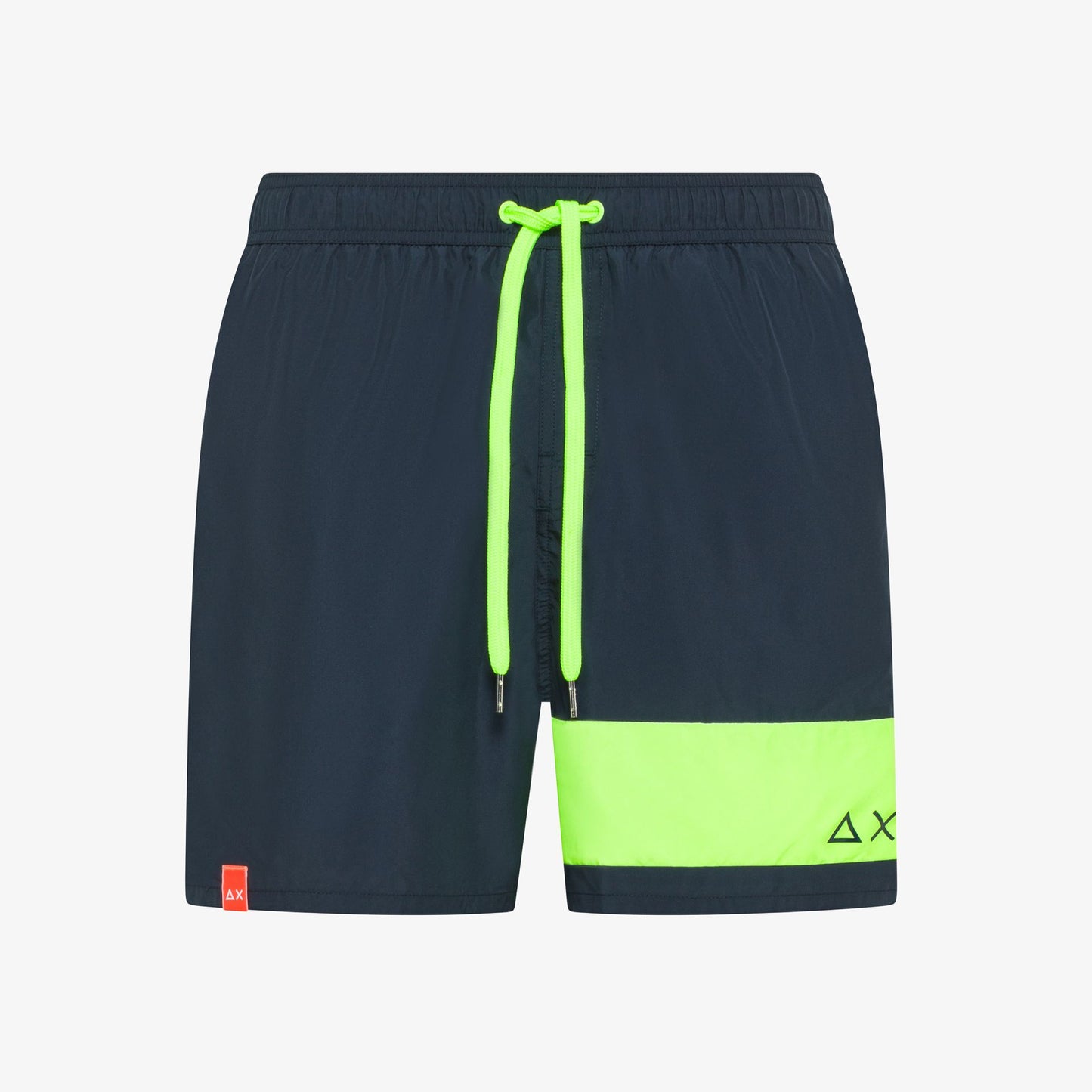 SUN68 SWIM SHORTS STRIPE FLUO ON LEG