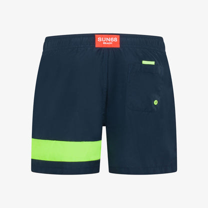 SUN68 BOY'S SWIM TRUNKS STRIPE FLUO ON LEG