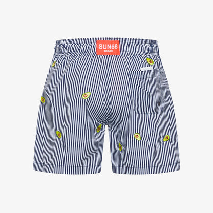 SUN68 BOY'S SWIM PANT SMALL EMBROIDERY