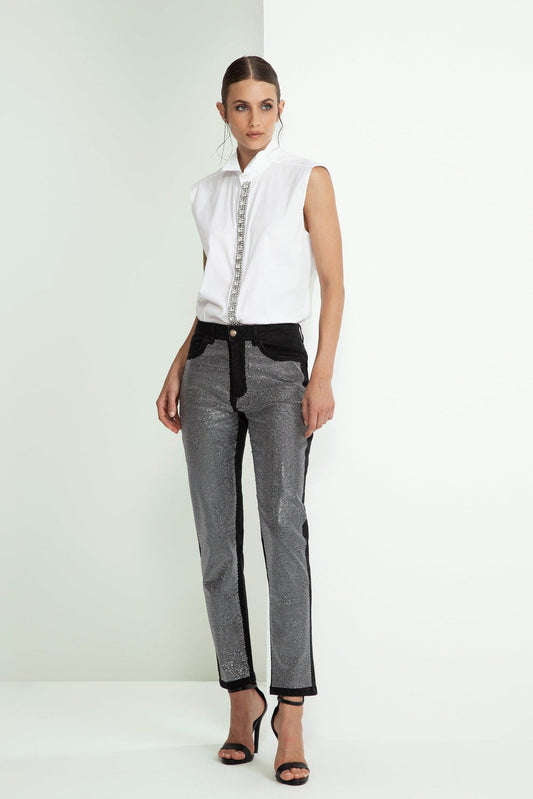 ODI ET AMO CAMICIA SMOKING STRASS