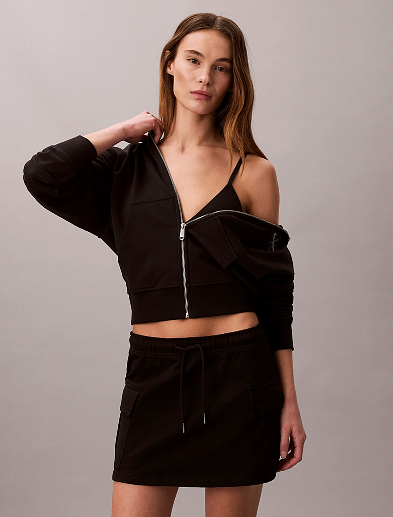 CALVIN KLEIN MONOGRAM TERRY CARGO SKIRT