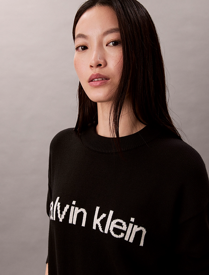 SUÉTER DE ALGODÓN CON GRÁFICO DE CALVIN KLEIN
