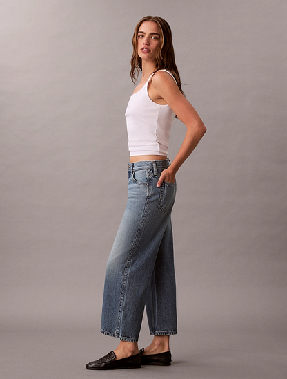 CALVIN KLEIN HIGH RISE DENIM CULOTTE