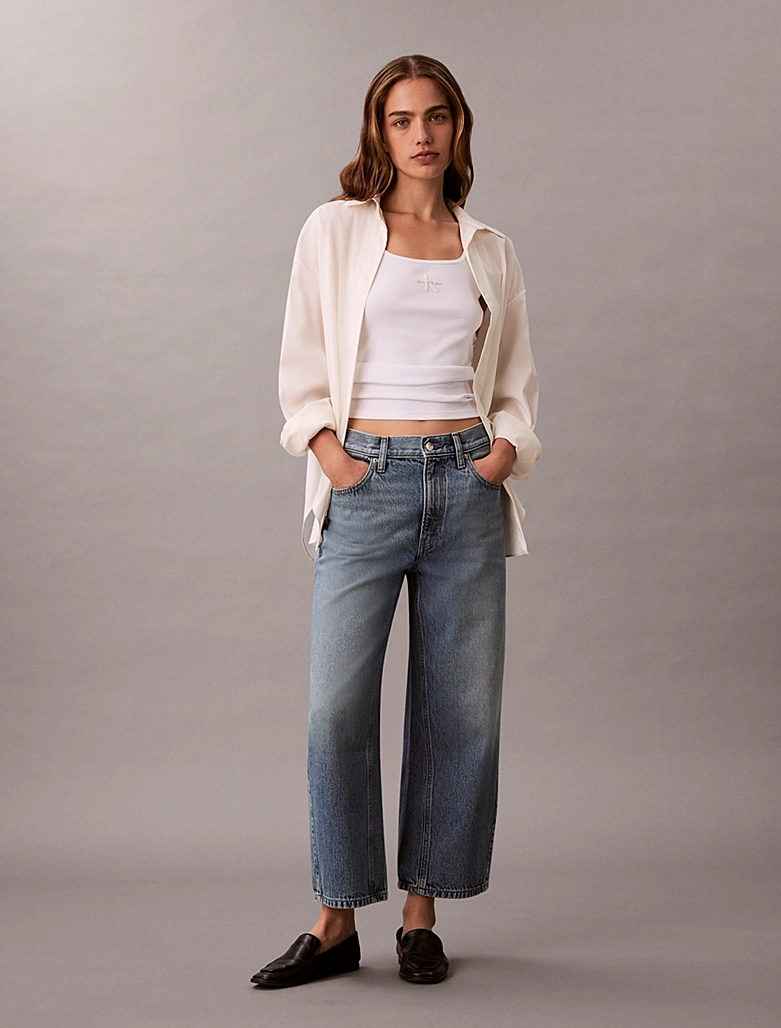 CALVIN KLEIN HIGH RISE DENIM CULOTTE