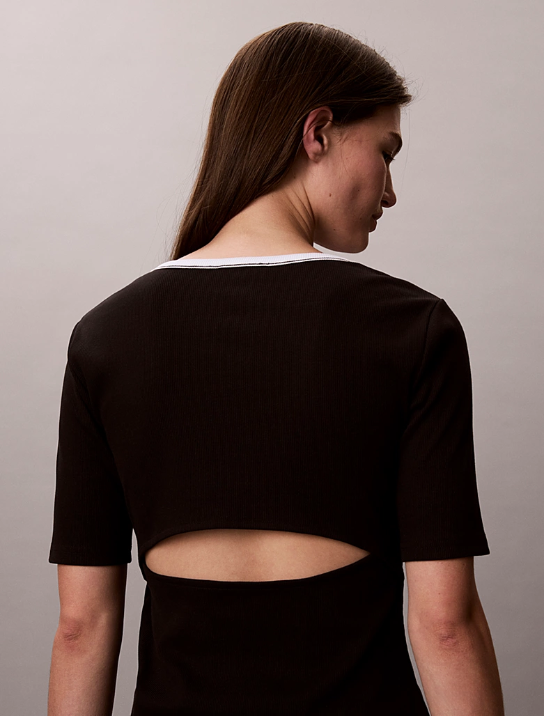 CALVIN KLEIN SS 2X2 BABY RID SCOOP NK CUTOUT