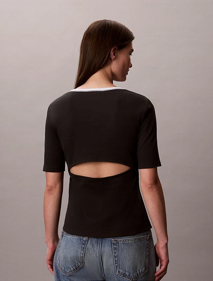 CALVIN KLEIN SS 2X2 BABY RID SCOOP NK CUTOUT