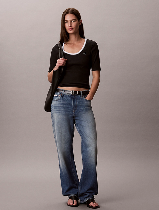 CALVIN KLEIN SS 2X2 BABY RID SCOOP NK CUTOUT