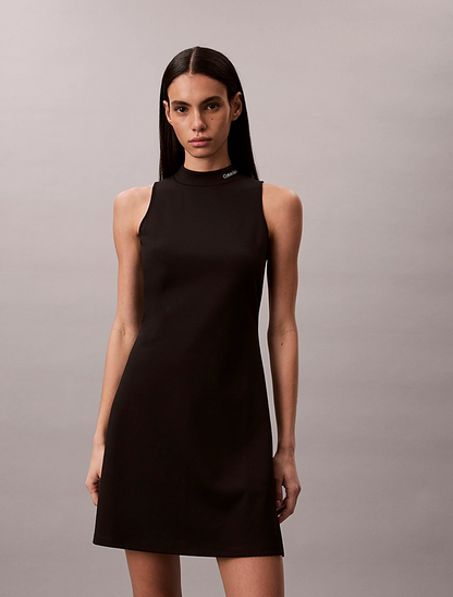 CALVIN KLEIN SL INTERLOCK MOCK NK MINI DRESS