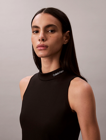 CALVIN KLEIN SL INTERLOCK MOCK NK MINI DRESS