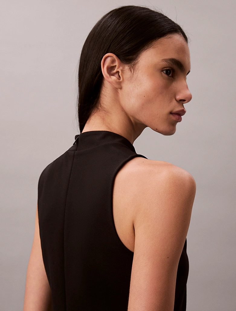 CALVIN KLEIN SL INTERLOCK MOCK NK MINI DRESS