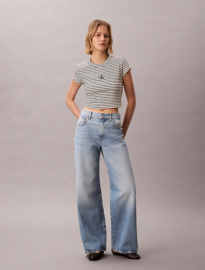 CALVIN KLEIN STRIPED MONOLOGO BABY RID TEE