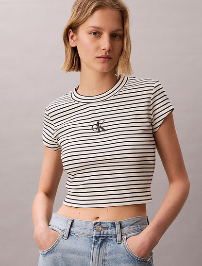 CALVIN KLEIN STRIPED MONOLOGO BABY RID TEE