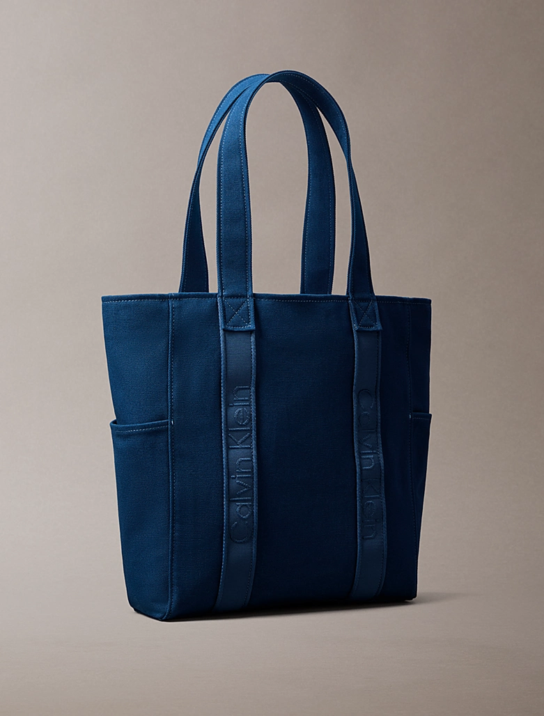 CALVIN KLEIN WEBBING STRAP CANVAS TOTE