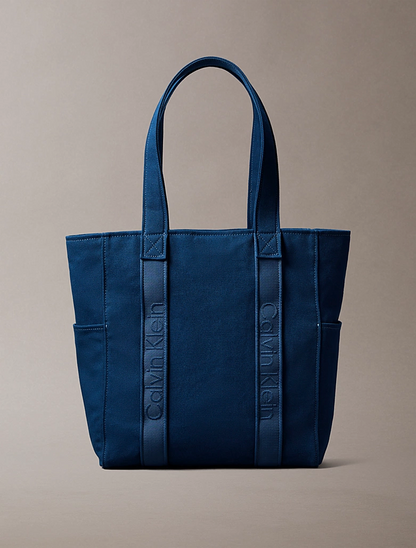 CALVIN KLEIN WEBBING STRAP CANVAS TOTE