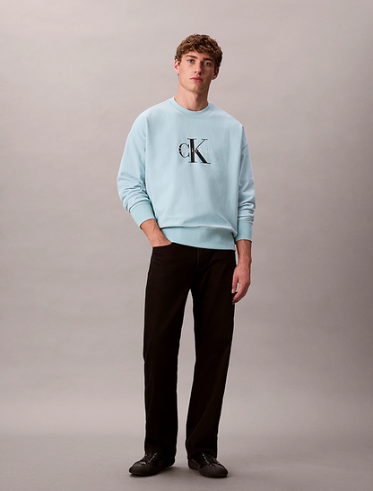 CALVIN KLEIN LS PREMIUM TERRY MONOLOGO CN SWT