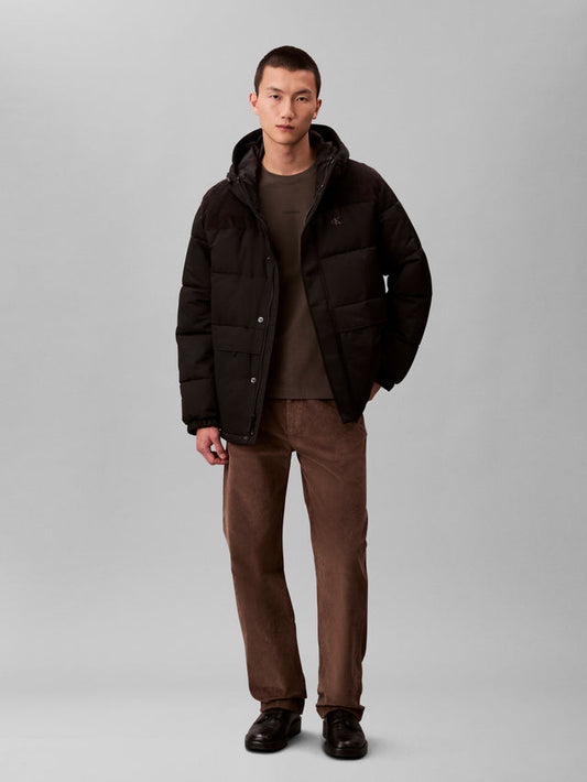 CALVIN KLEIN LS CORDUROY MIXED MEDIA PUFFER