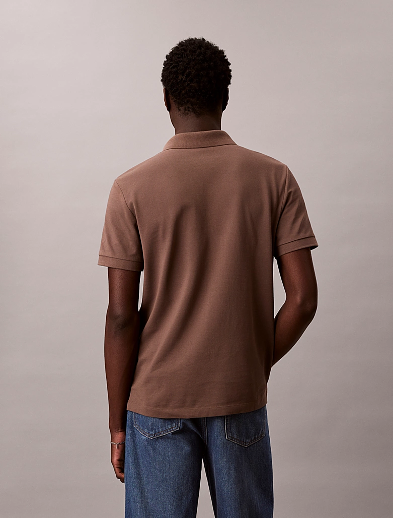 CALVIN KLEIN SS OPEN COLLAR CASUAL PIQUE POLO