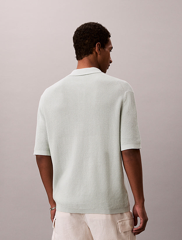 CALVIN KLEIN SS COTTON WAFFLE POLO COLLARSWTR M/C