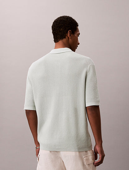 CALVIN KLEIN SS COTTON WAFFLE POLO COLLARSWTR M/C