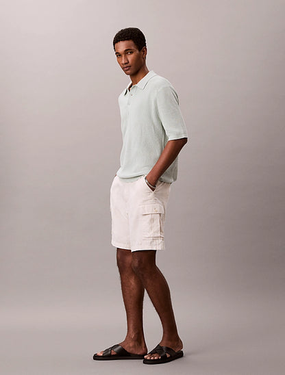CALVIN KLEIN SS COTTON WAFFLE POLO COLLARSWTR M/C