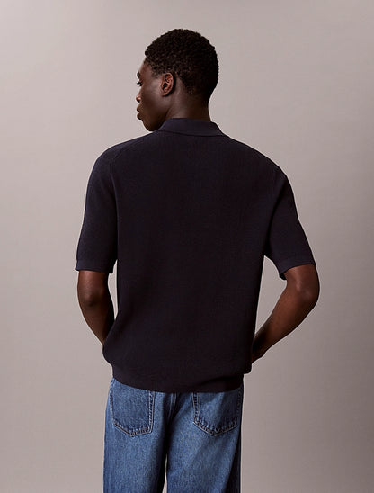 CALVIN KLEIN SS COTTON WAFFLE POLO COLLARSWTR M/C