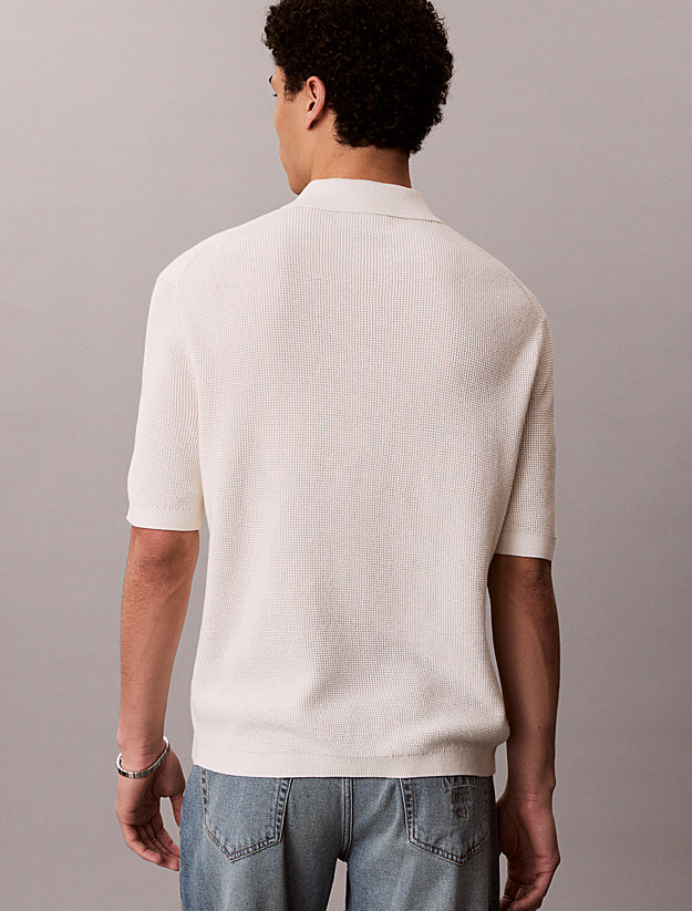 CALVIN KLEIN SS COTTON WAFFLE POLO COLLARSWTR M/C