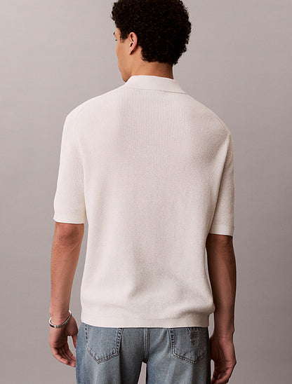 CALVIN KLEIN SS COTTON WAFFLE POLO COLLARSWTR M/C