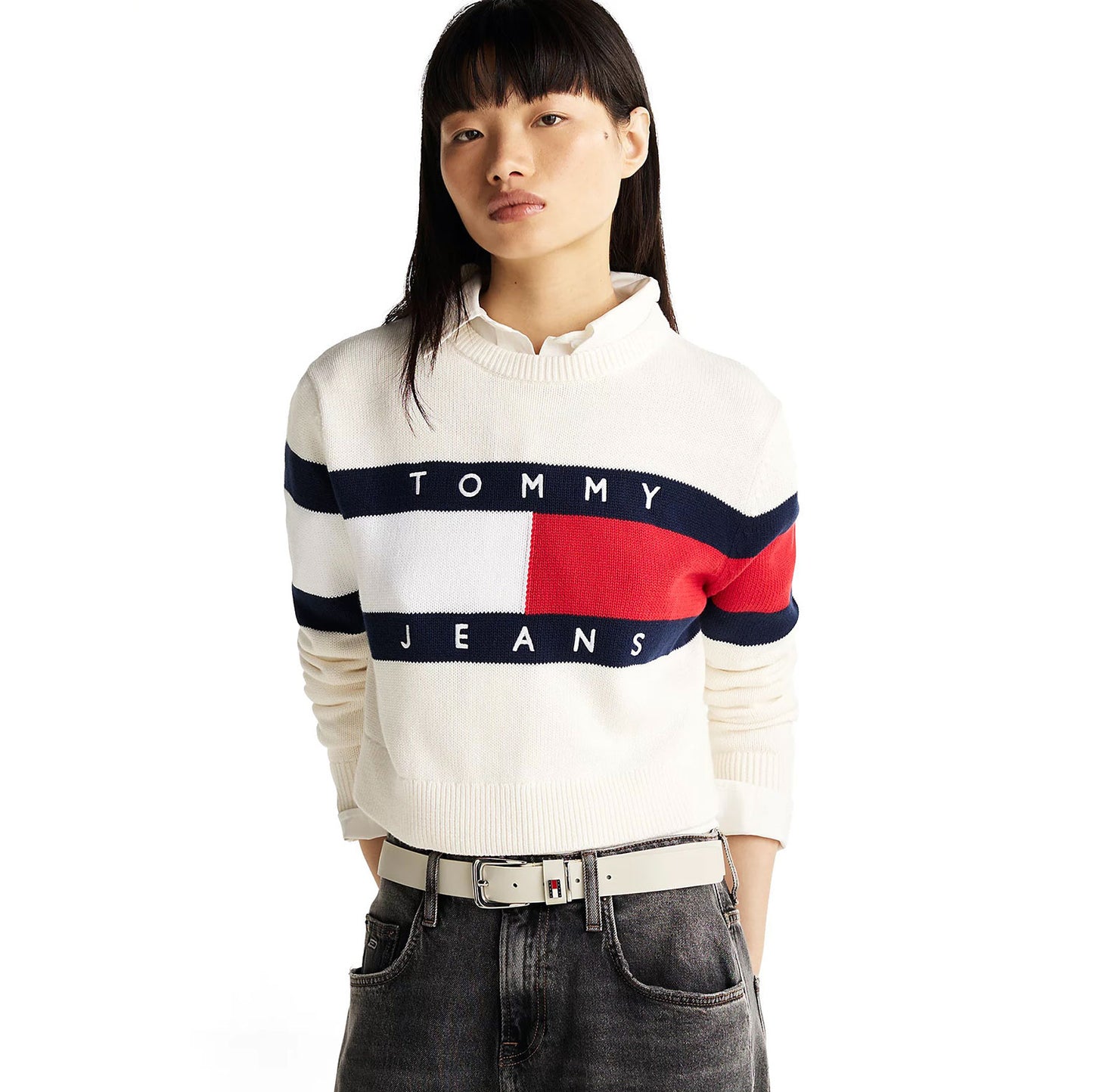 TOMMY JEANS CENTER FLAG SWEATER EXT