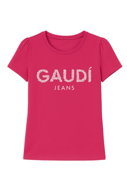GAUDI' T-SHIRT M/C CON FIORI
