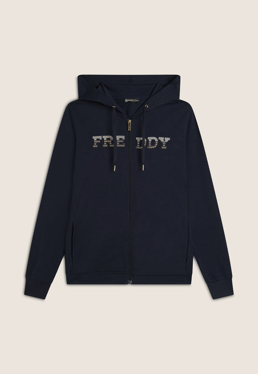 FREDDY FELPA ZIP CON CAPPUCCIO