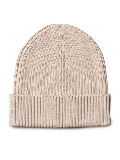 CALVIN KLEIN PATCH CHUNKY RIB COTTON BEANIE